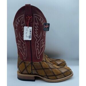 Horse Power Anderson Bean Boots HP1103 Mens 9 D Brown Suede Patchwork Red